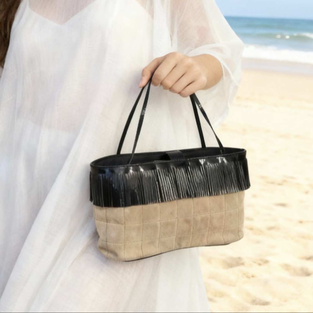 シャネル　チョコバー　フリンジ　ミニハンドバッグ