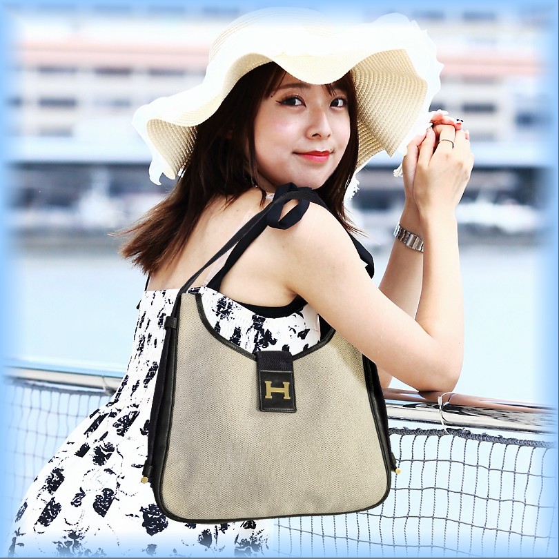 エルメス　サコ　ショルダーバッグ　ネイビー　トワルアッシュ